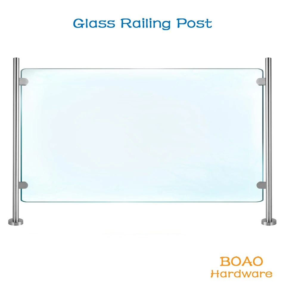 Glass Stair Railing Post System With Clamps